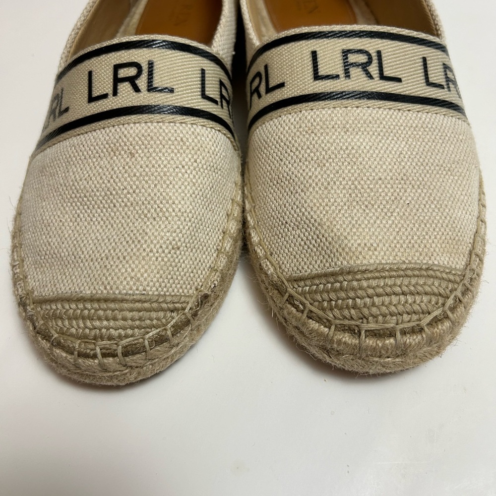 Lauren Ralph Lauren Caylee Canvas and Jute Flat Shoes Size 8B. - Picture 4 of 12